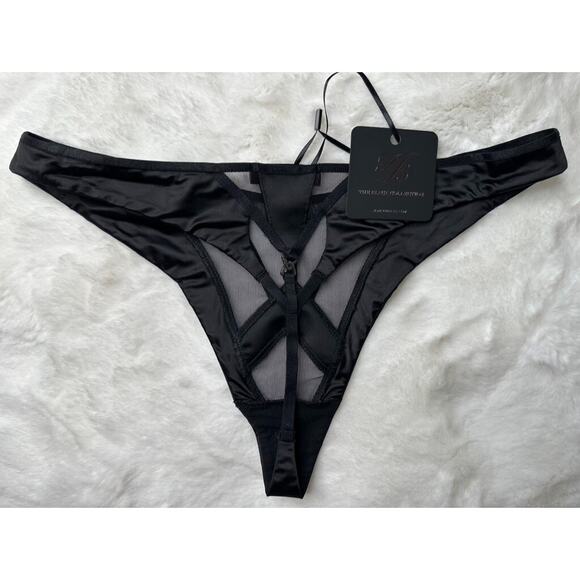 Honey Birdette VESNA🖤 Black Mesh Panel Thong Medium - Picture 2 of 2